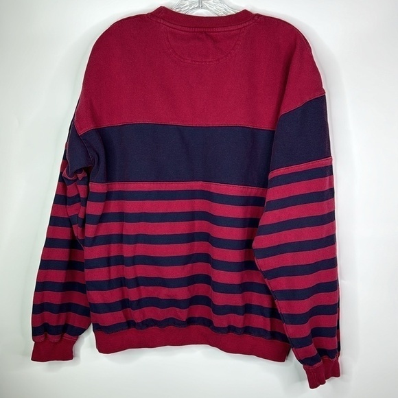 Vintage Dockers Red Blue Striped Crewneck Sweatshirt Size Medium - Picture 4 of 10